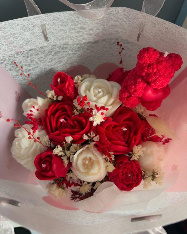 Red Rose Candle Bouquet - Image 4