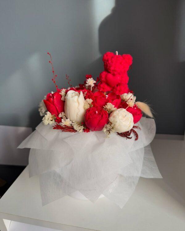 Red Rose Candle Bouquet - Image 6