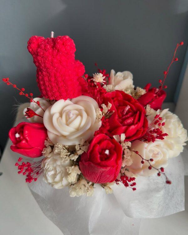 Red Rose Candle Bouquet - Image 5