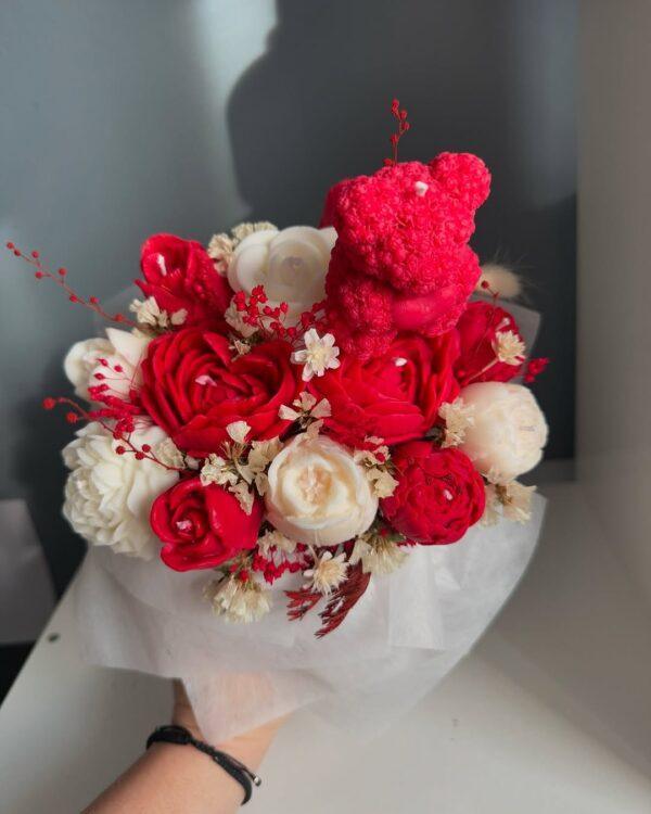 Red Rose Candle Bouquet - Image 3