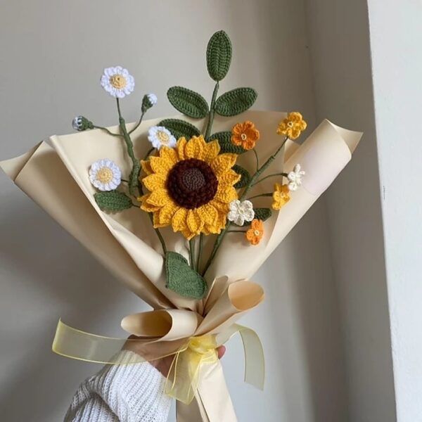Sunflower Crochet Flower Bouquet