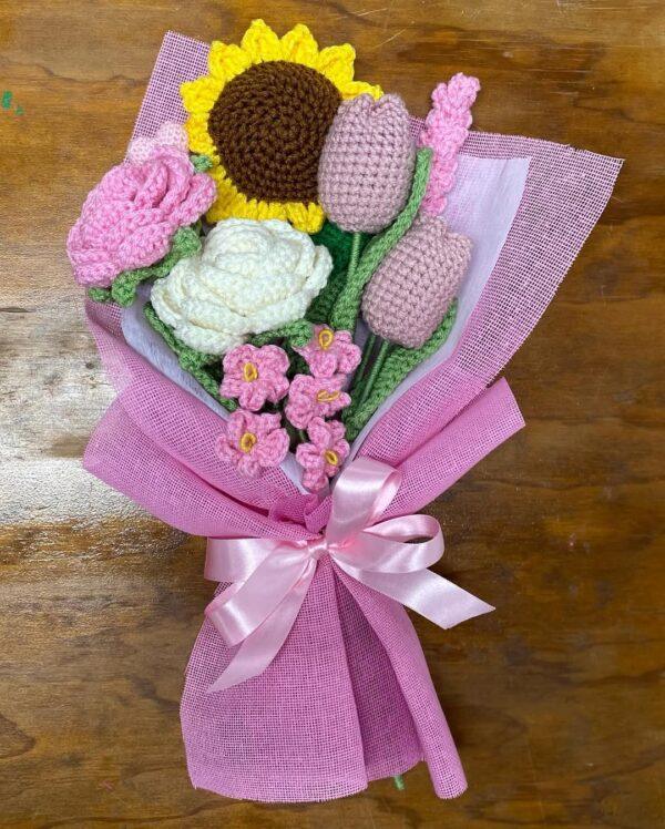 Crochet Flowers Bouquet Handmade