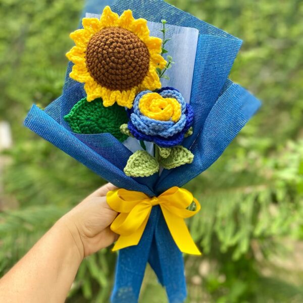 Sunflower Crochet Flower Bouquet