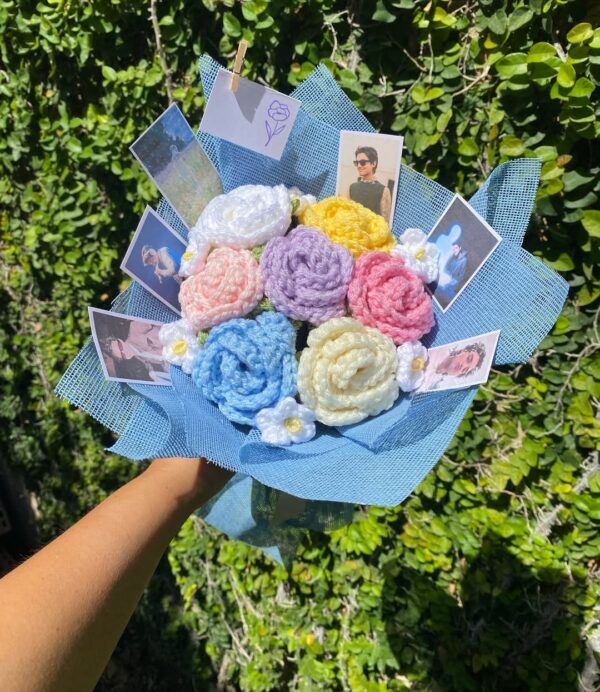 Crochet Flowers Bouquet With Photo