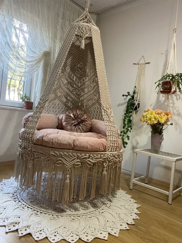 Macrame Patio Double Swing - Image 6