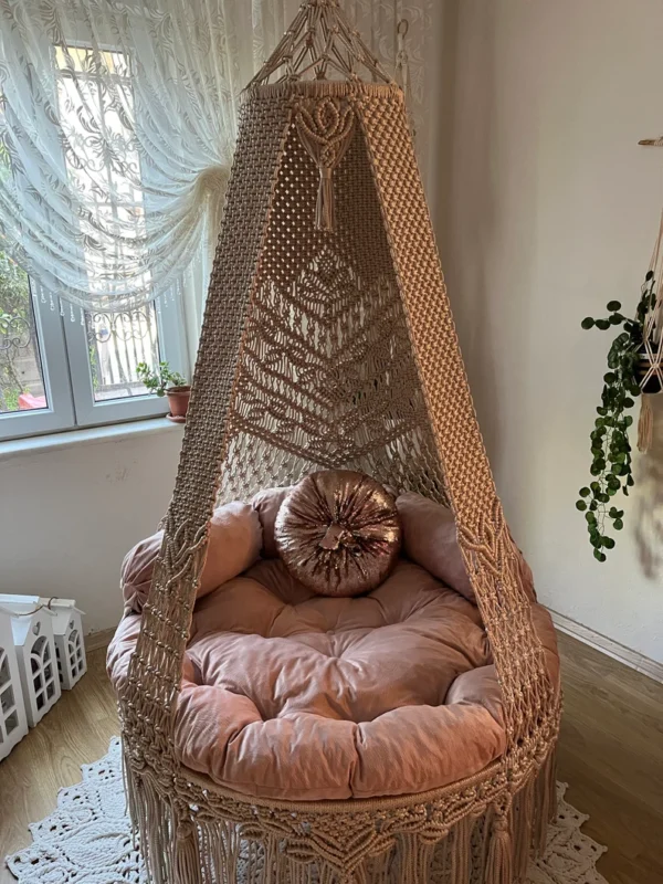 Macrame Patio Double Swing - Image 3
