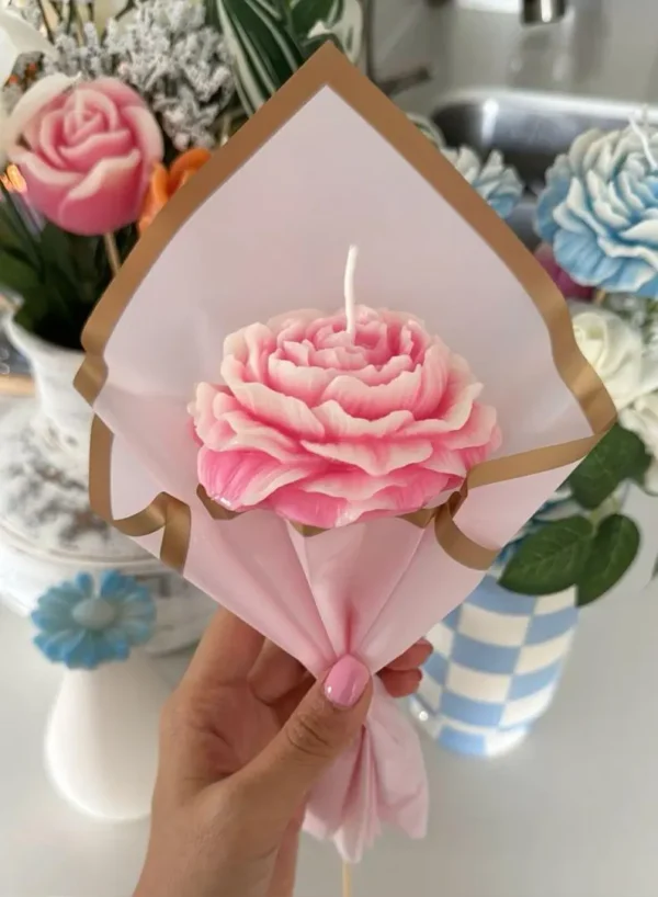 rose candle bouquet
