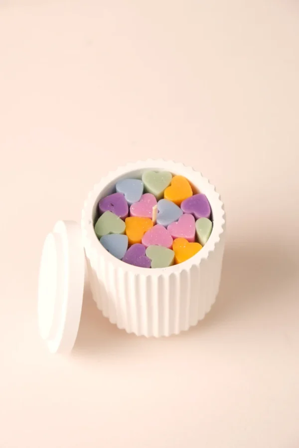 Pink Heart Concrete Soy Candle - Image 5