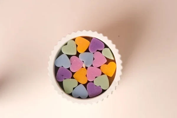 Pink Heart Concrete Soy Candle - Image 2