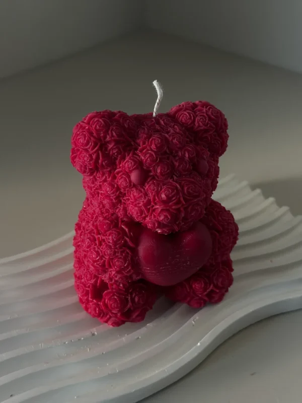 Bear with Heart Candle - Image 3